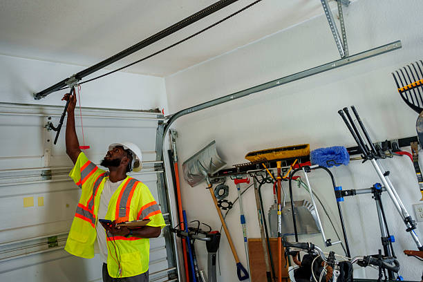 Professional Garage Door Panel Replacement technician working in Quay County County, NM
